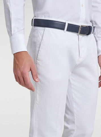 Pantaloni chinos misto lino.-2