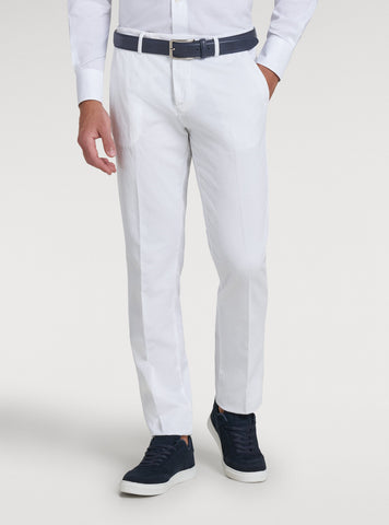 Pantaloni chinos misto lino.-3