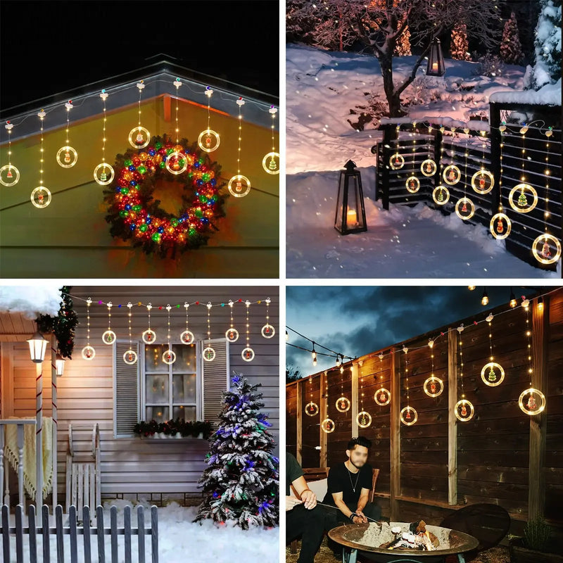LED Christmas String Lights Room Garland Curtain Lamp