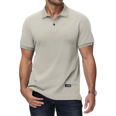 Summer Men's Polo Shirt Short Sleeve Men's Button Down T-Shirts Basic Golf Polo Shirt Lightweight Breathable Tshirts