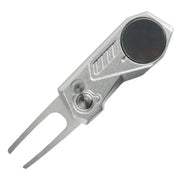 Switchblade Golf Divot Repair Tool Aluminum Alloy Ball Marker Golf Green Fork Foldable Button Mini Golf Divot Tools