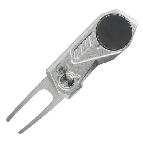 Switchblade Golf Divot Repair Tool Aluminum Alloy Ball Marker Golf Green Fork Foldable Button Mini Golf Divot Tools