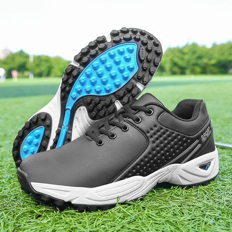 Sport Golf Shoes for Men Outdoor Male Fashon Soft Walking Sneakers Leather Black Gray Man Waterproof Golf Spikeless Sneakers