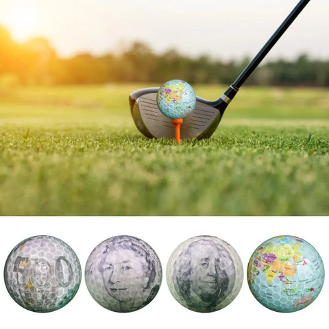 Golf Practice Ball Outdoor Indoor Beginner Training Tool EUR/GBP/USD/Earth Pattern Golf Ball Print Pattern Golf Practice Ball