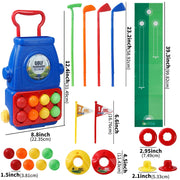 Upgraded Kids Golf Cart Toy with Golf Clubs,Balls,and Mat,Indoor&Outdoor Golf Toy,for Boy&Girls,Halloween/Christmas/Thanksgiving