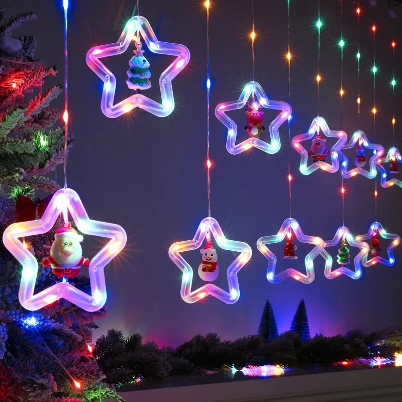 LED Christmas String Lights Room Garland Curtain Lamp