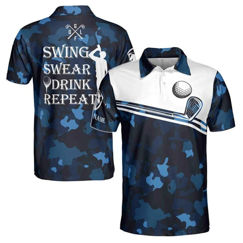 Summer Fashion Golf Shirts For Men Funny Golf 3D Print Graphic USA Flag Graphic Custom Name Personality Harajuku Trendy Top 2025