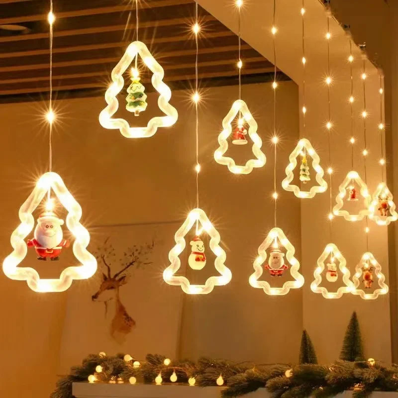 LED Christmas String Lights Room Garland Curtain Lamp