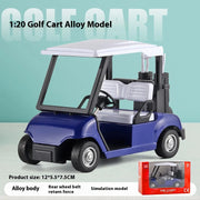 Miniature 1:20 Scale Golf Cart Model Car with Retro Spring Action, Kids' Toy Vehicle for Playroom & Outdoor Fun