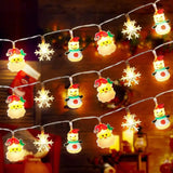 Santa & Snowman LED Christmas String Lights Garland