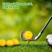 24 Pcs Yellow Golf Practice Balls Hollow Plastic Holes Indoor Training Durable Lightweight Swing Aid Improve Skills Golf