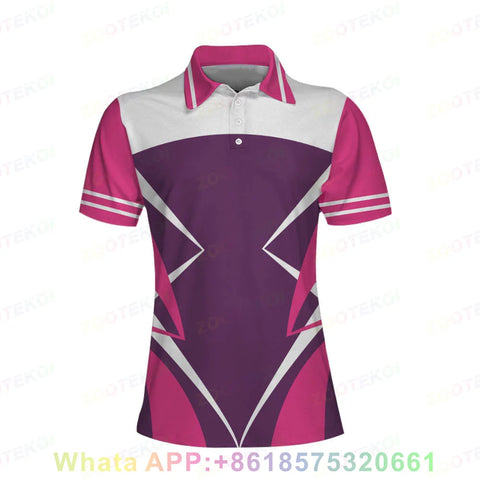 Print Polo Shirts For Women Short Sleeve Golf Shirts Fashion Street Polo Shirt New In Tops & Tees Button lapel polo 2025