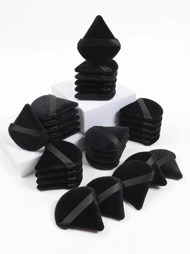 Black Triangle Powder Puff Sponge Soft Velvet