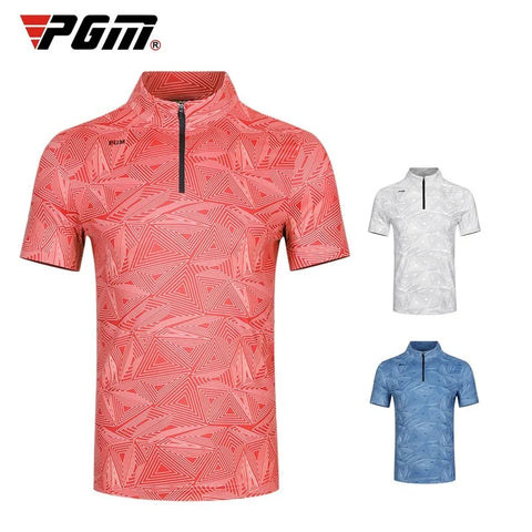 PGM Golf T-shirt Men's Shirts Summer Short Sleeve Tops Male Breathable Elastic Uniforms Golf Clothing Size M-XXL YF394