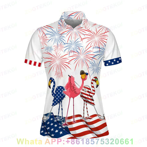 Print Polo Shirts For Women Short Sleeve Golf Shirts Fashion Street Polo Shirt New In Tops & Tees Button lapel polo 2025