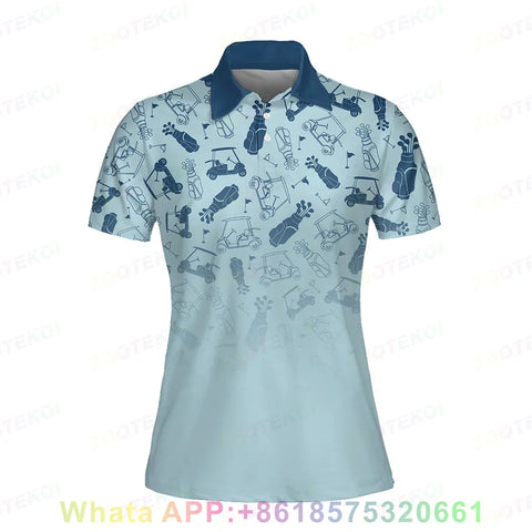Print Polo Shirts For Women Short Sleeve Golf Shirts Fashion Street Polo Shirt New In Tops & Tees Button lapel polo 2025