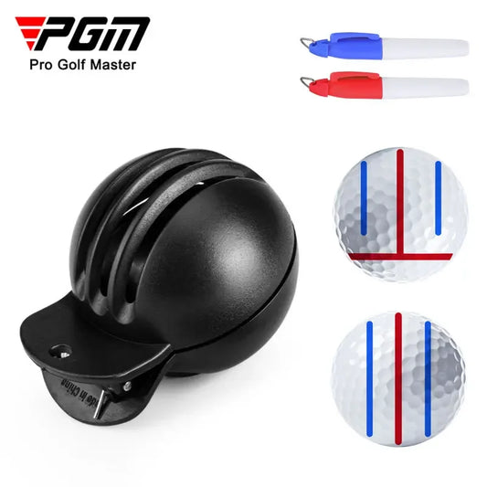 Golf gadget that helps you mark your bal with perfect straigt lines! comes with markers