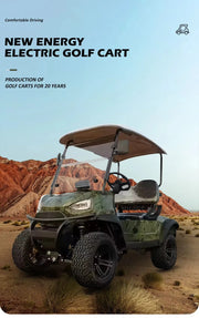 Golf Cart, Lithium Battery Electric Two-seater, Four-wheel Drive Multifunctional Mobility Scooter for Golf Carts on Golf Courses