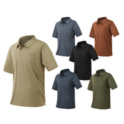 Men's Summer Polo Shirt Golf Shirts Short Sleeve Top T-shirt Breathable Tactical Football Casual Business Shirts Side Pocket
