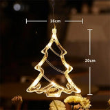 Christmas LED Light Snowflake Santa Hanging Battery