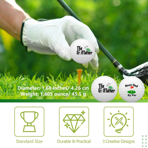 2 counts Funny Golf Balls Gift Set Funny Novelty GolferPresent for Men Dad Golfing Fan One Standard Size Unit
