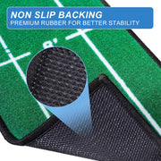 Golf Putting Mat Indoor & Outdoor Professional Practice Putting Green Mat with Distance Marker Anti Slip Backing Golf Accessorie