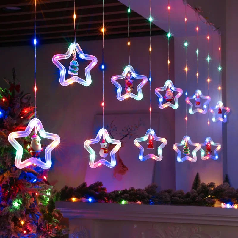 LED Christmas String Lights Room Garland Curtain Lamp