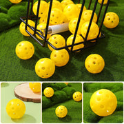 24 Pcs Yellow Golf Practice Balls Hollow Plastic Holes Indoor Training Durable Lightweight Swing Aid Improve Skills Golf