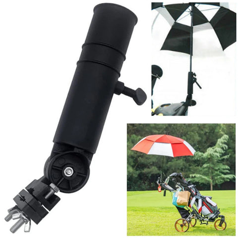 Golf Trolley Umbrella Stand Universal Golf Umbrella Holder Clip Golf Push Cart Umbrella Mounting Attachment Golf Accessories