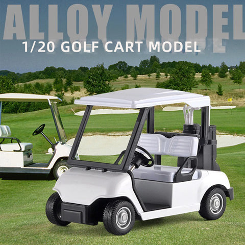 Miniature 1:20 Scale Golf Cart Model Car with Retro Spring Action, Kids' Toy Vehicle for Playroom & Outdoor Fun