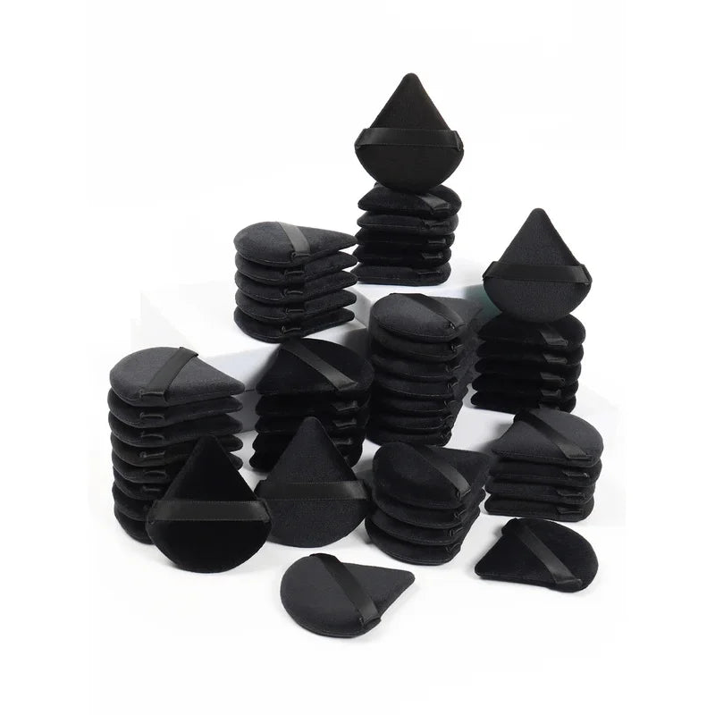 Black Triangle Powder Puff Sponge Soft Velvet