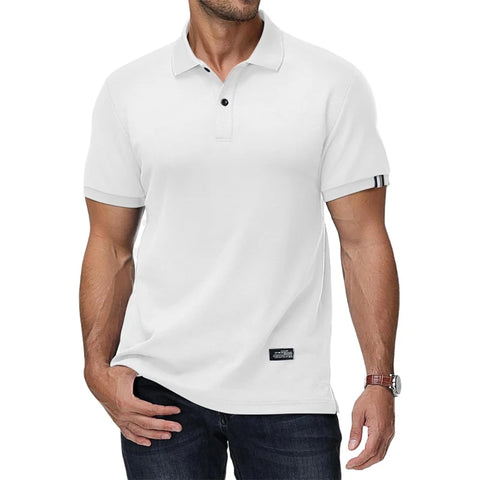 Summer Men's Polo Shirt Short Sleeve Men's Button Down T-Shirts Basic Golf Polo Shirt Lightweight Breathable Tshirts