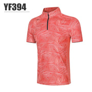 PGM Golf T-shirt Men's Shirts Summer Short Sleeve Tops Male Breathable Elastic Uniforms Golf Clothing Size M-XXL YF394