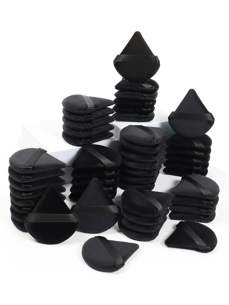 Black Triangle Powder Puff Sponge Soft Velvet