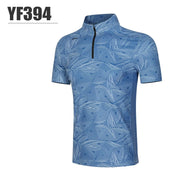 PGM Golf T-shirt Men's Shirts Summer Short Sleeve Tops Male Breathable Elastic Uniforms Golf Clothing Size M-XXL YF394