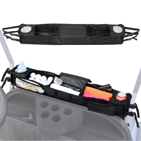 Golf cart front storage basket, portable golf cart specific storage rack