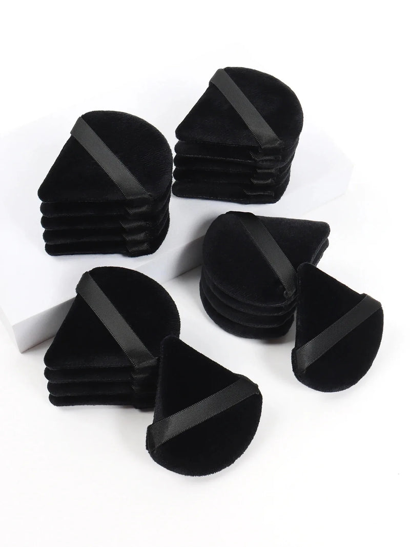 Black Triangle Powder Puff Sponge Soft Velvet