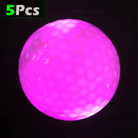 5Pcs LED Light up Golf Balls, Glow in The Dark Night Golf Balls - Multi Colors of Blue, Orange, Red, White, Green, Pink