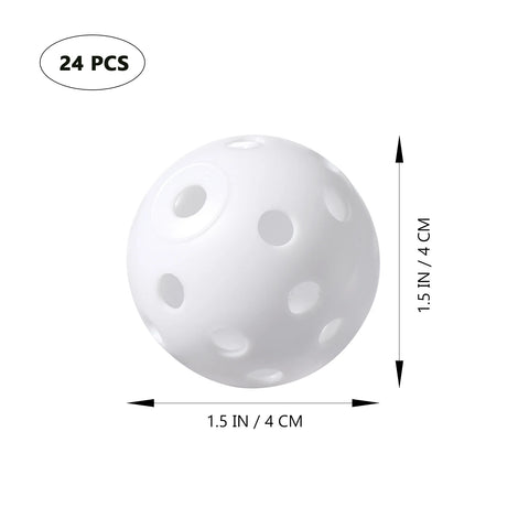 24pcs Perforated Balls Golf Ball Toy Practice Balls Training Balls Plastic Play Balls Sport Game Balls Lightweight Durable