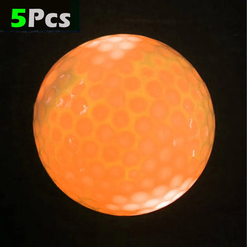 5Pcs LED Light up Golf Balls, Glow in The Dark Night Golf Balls - Multi Colors of Blue, Orange, Red, White, Green, Pink