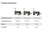 Wheeled Folding Cart Wagon Large Capacity Multifunction Cart Garden Park Outdoor Beach Camping Carts Portable Barbecue Trolley