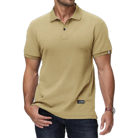 Summer Men's Polo Shirt Short Sleeve Men's Button Down T-Shirts Basic Golf Polo Shirt Lightweight Breathable Tshirts