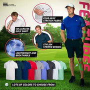 Three Sixty Six Collarless Golf Shirts - Men’s Casual Dry Fit Short Sleeve Polo, Lightweight and Breathable Gym Sports Fitness