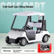 Miniature 1:20 Scale Golf Cart Model Car with Retro Spring Action, Kids' Toy Vehicle for Playroom & Outdoor Fun