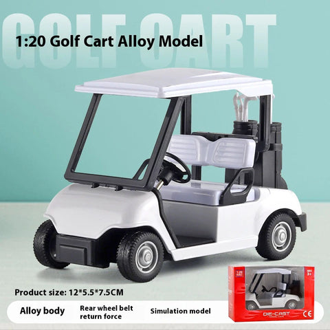Miniature 1:20 Scale Golf Cart Model Car with Retro Spring Action, Kids' Toy Vehicle for Playroom & Outdoor Fun