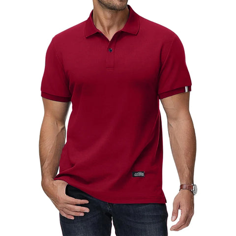 Summer Men's Polo Shirt Short Sleeve Men's Button Down T-Shirts Basic Golf Polo Shirt Lightweight Breathable Tshirts