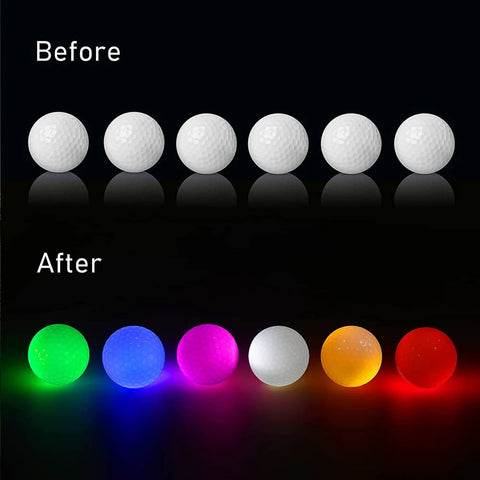 5Pcs LED Light up Golf Balls, Glow in The Dark Night Golf Balls - Multi Colors of Blue, Orange, Red, White, Green, Pink