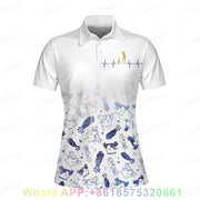 Print Polo Shirts For Women Short Sleeve Golf Shirts Fashion Street Polo Shirt New In Tops & Tees Button lapel polo 2025