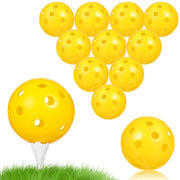 24 Pcs Yellow Golf Practice Balls Hollow Plastic Holes Indoor Training Durable Lightweight Swing Aid Improve Skills Golf