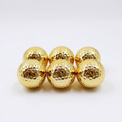 Premium Packaging with 6 Metal Plated Golf Balls, 6 Plastic Ball Tees - Ideal for Sand Bunker Shots, Long Distance Shots